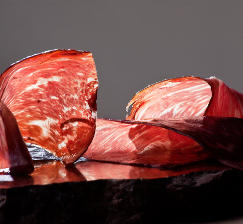 Cecina de vaca vieja 5C IGP Cecina de León loncheada a cuchillo